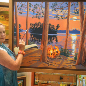 Linda Sorensen in her studio